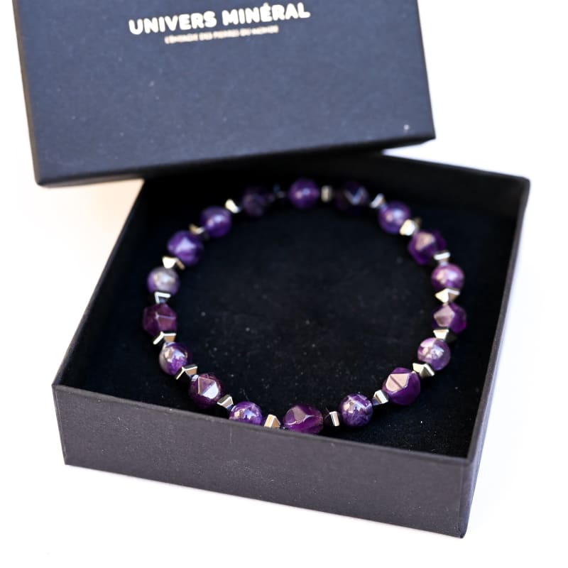 Bracelet Améthyste et hématite