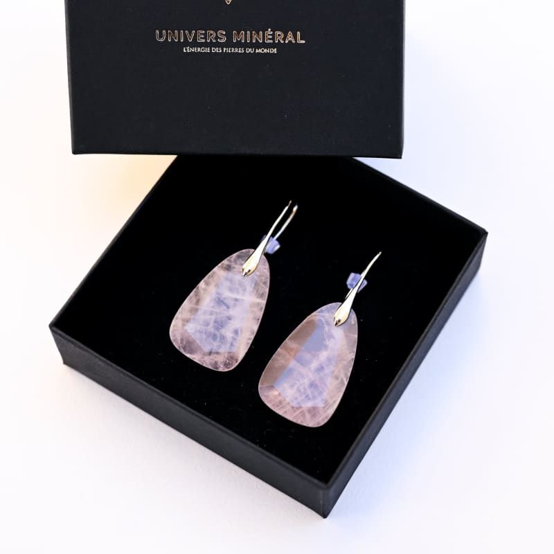 Boucles d'oreilles Femme Quartz Rose