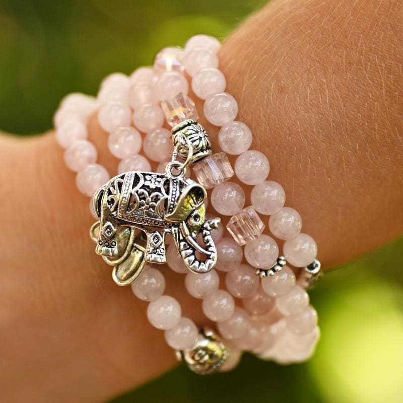Bracelet Mala Quartz Rose