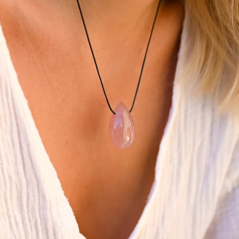 collier-quartz-rose-goutte-grossiste pierre naturelle