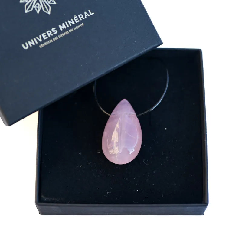 collier-quartz-rose-goutte-grossiste pierre naturelle
