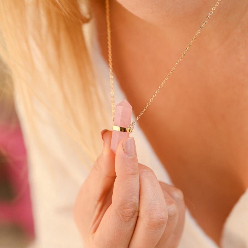 Collier Quartz Rose Cristal