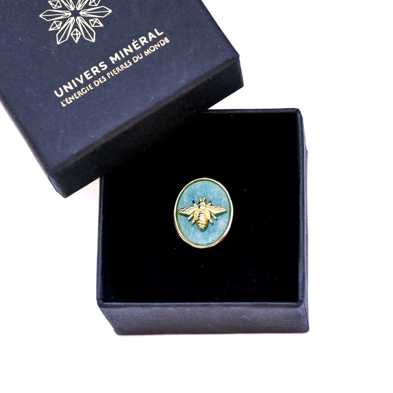 Amazonite Bague "Abeilles" | Grossiste Pierre Naturelle