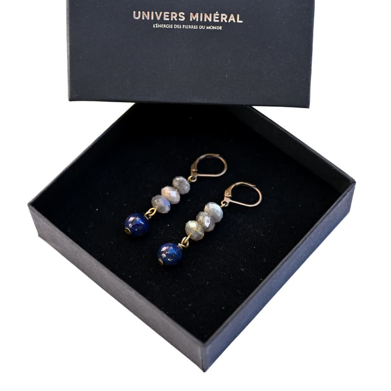 Boucles d'oreilles Lapis Lazuli et Labradorite | Grossiste Bijoux