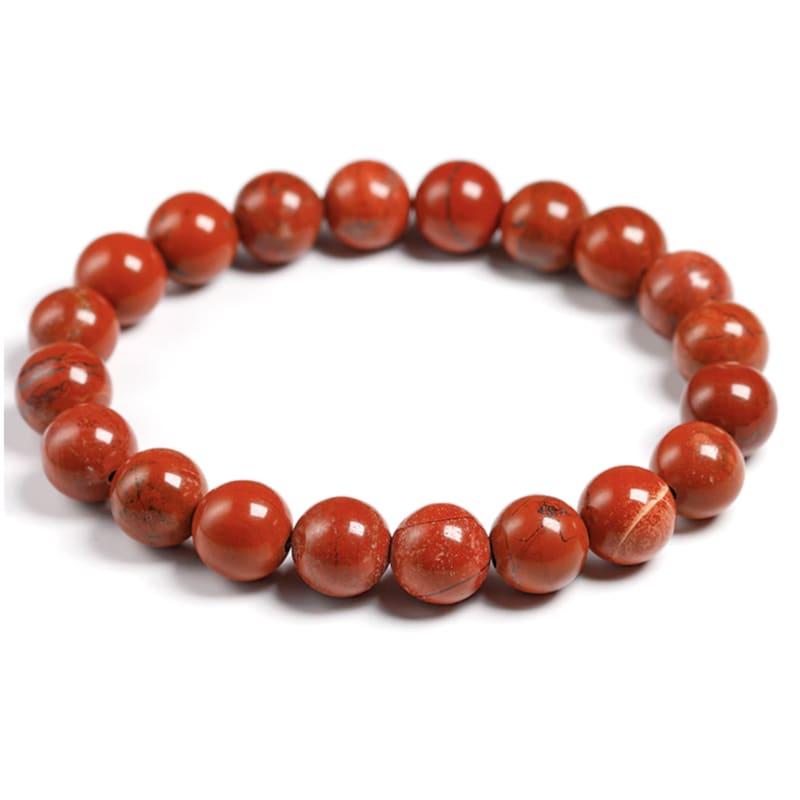 Bracelet Jaspe Rouge Boules 10mm | Grossiste Pierre Naturelle