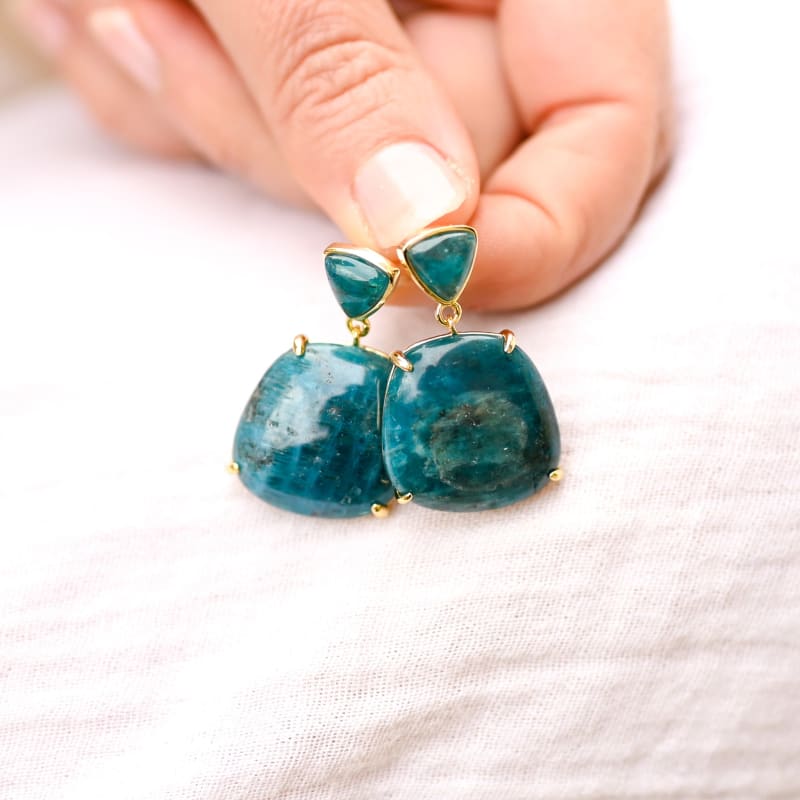 Apatite bleue boucles d'oreilles