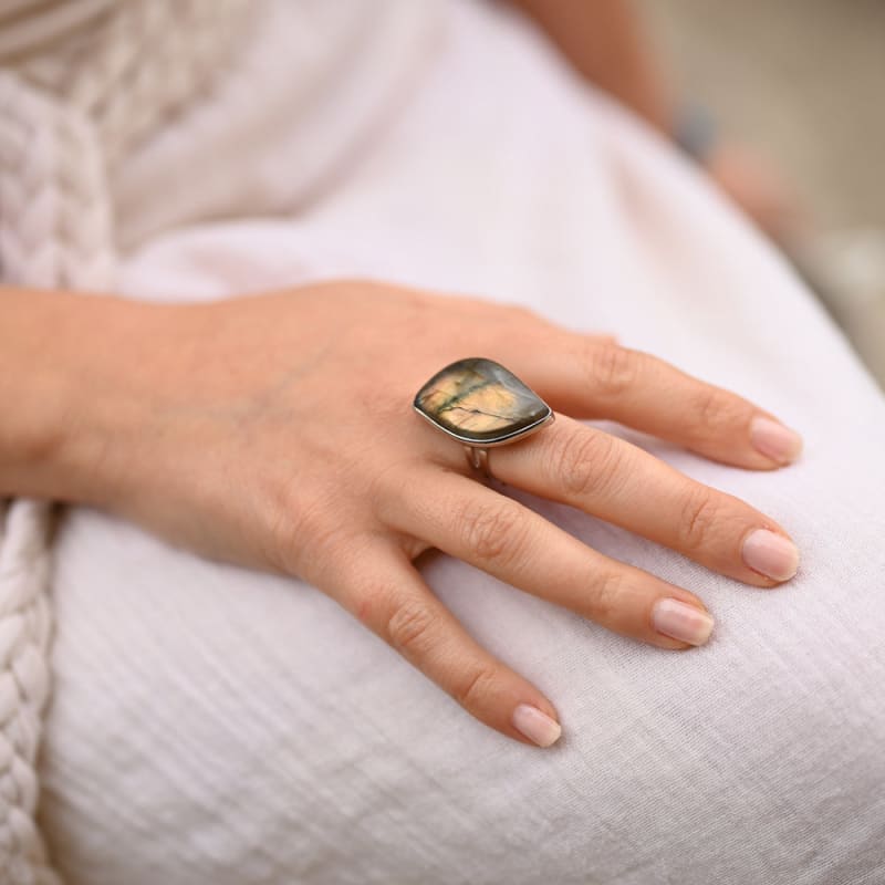 Bague labradorite argent