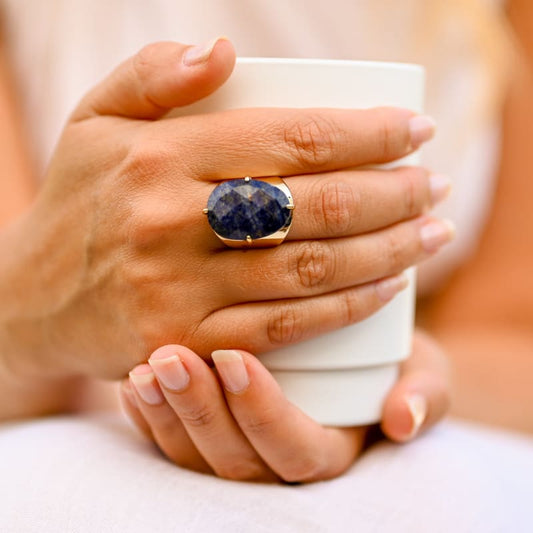 Bague Lapis Lazuli - Médaillon