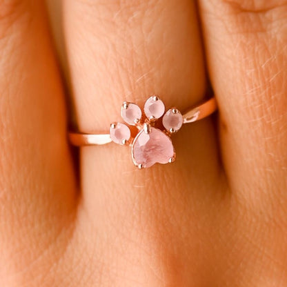 Bague Quartz Rose "Empreinte d'Amour"