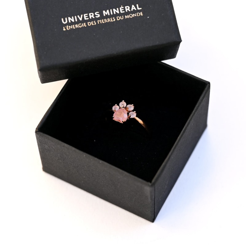 Bague Quartz Rose "Empreinte d'Amour"