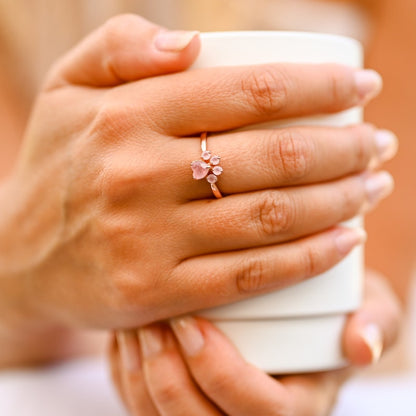 Bague Quartz Rose "Empreinte d'Amour"