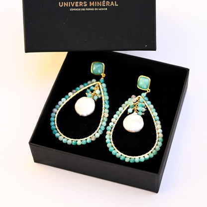 Boucles d'oreilles Amazonite Perle