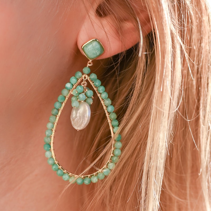 Boucles d'oreilles Amazonite Perle