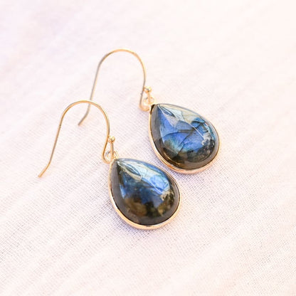 Boucles d'oreilles Labradorite Goutte