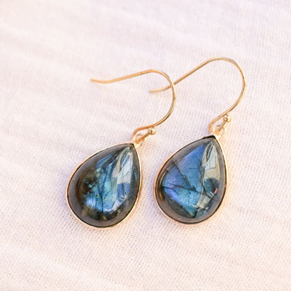 Boucles d'oreilles Labradorite Goutte