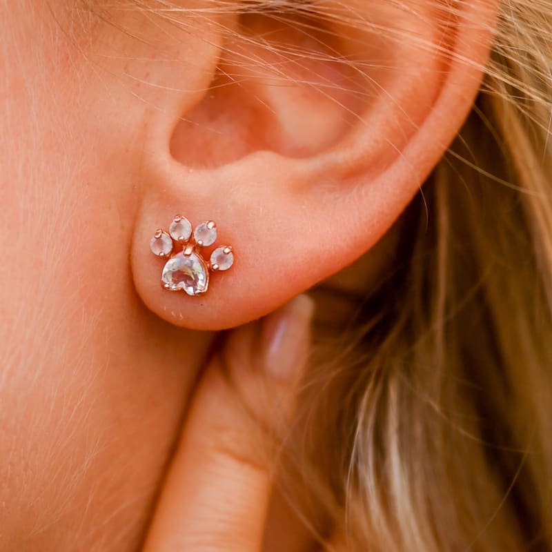 Boucles d'Oreilles Quartz Rose "Empreinte d'Amour"