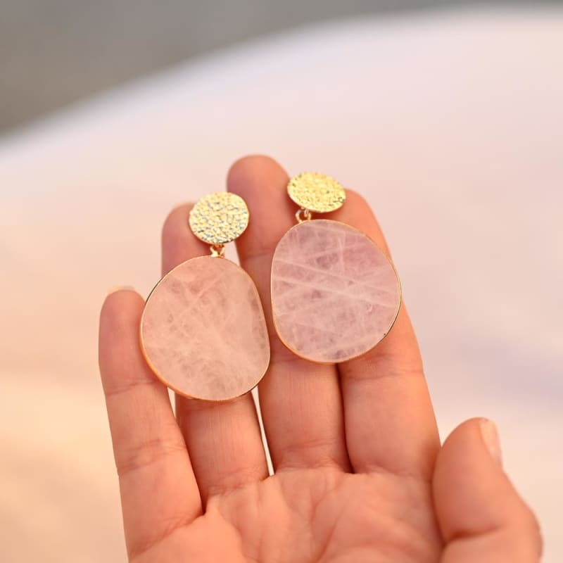 Boucles d'oreilles Quartz Rose Énergie