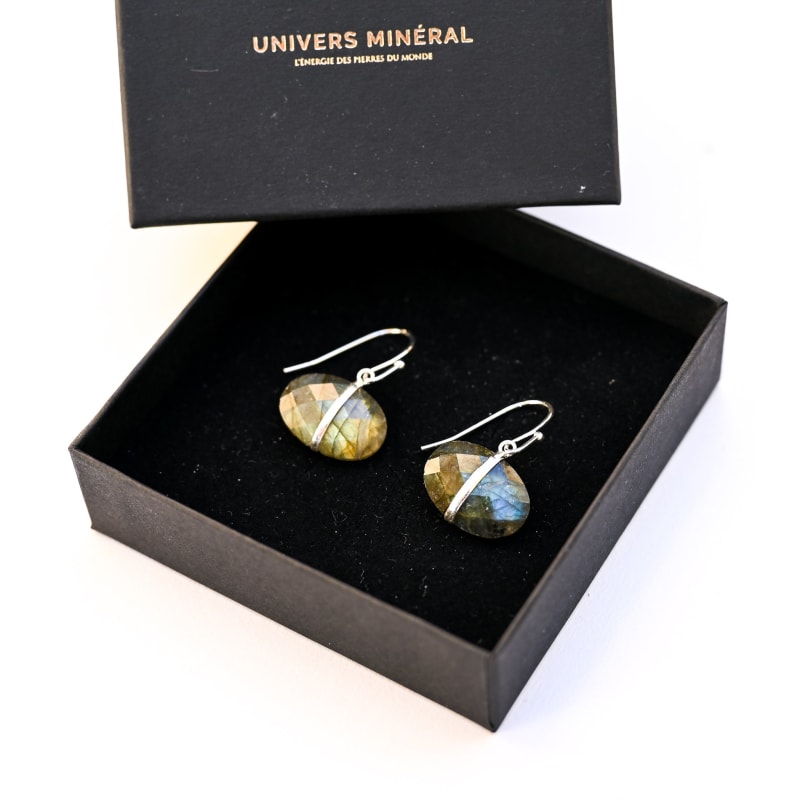 Boucles d'oreilles en labradorite