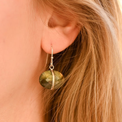 Boucles d'oreilles en labradorite