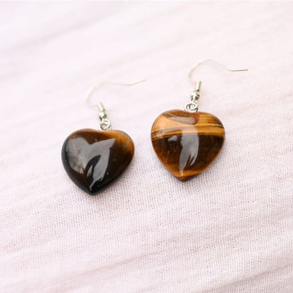 Boucles d'oreilles Oeil de Tigre Coeur