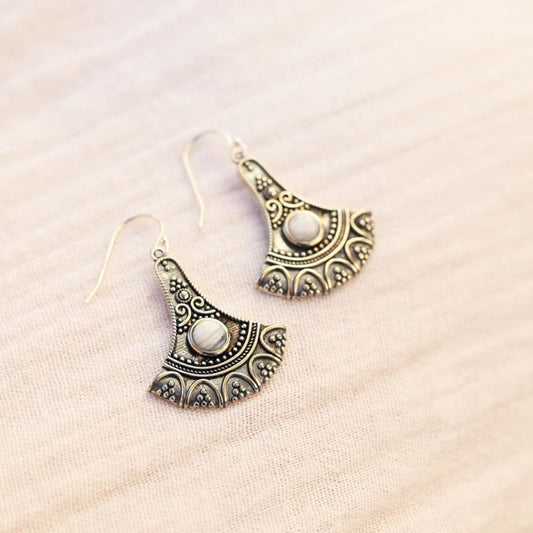 Boucles d'oreilles Pierre de Lune Maya