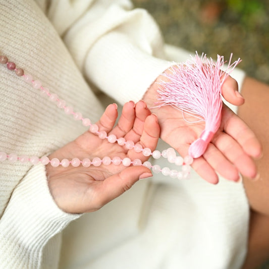 Mala Quartz Rose et Rhodonite