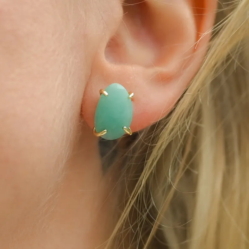 Clous d'oreilles Amazonite