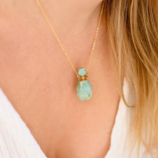 Collier Amazonite "Pendentif Fiole"