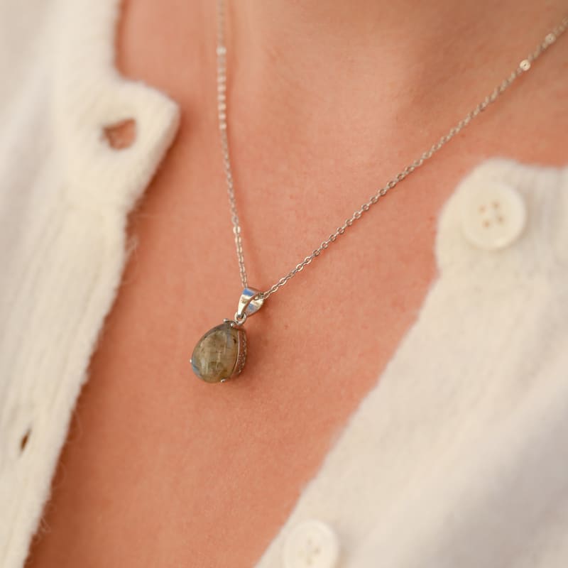 Collier Labradorite Argent