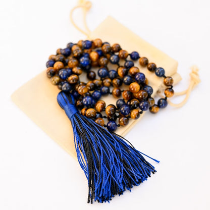 Mala oeil de tigre et lapis lazuli