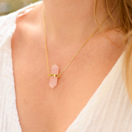 Collier Quartz Rose Cristal