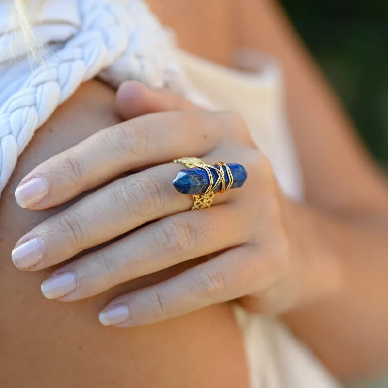 Bague réglable en Lapis Lazuli