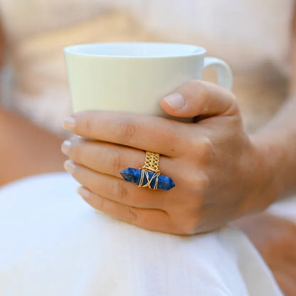 Bague réglable en Lapis Lazuli