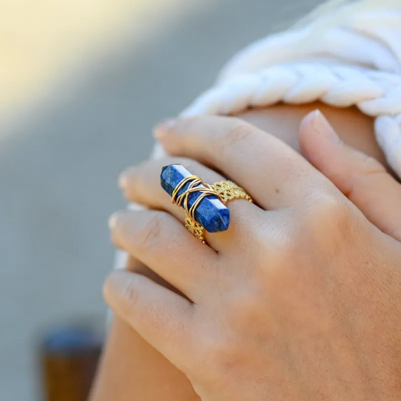 Bague réglable en Lapis Lazuli