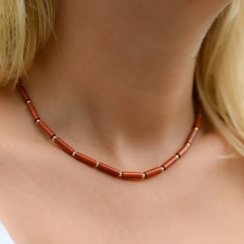 Collier Jaspe Rouge