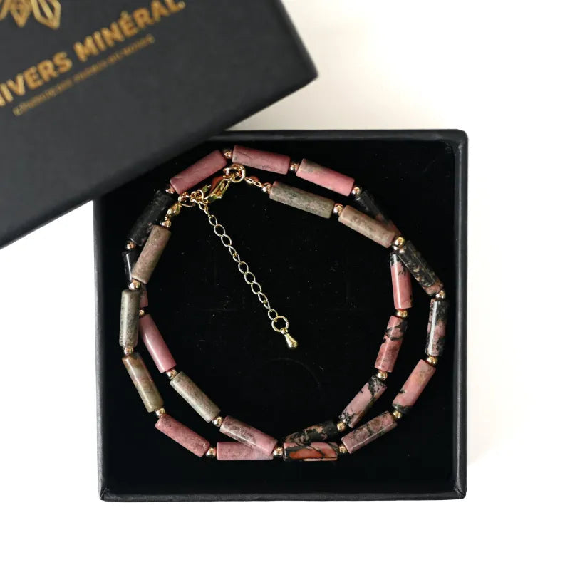 Collier Rhodonite Ras de cou