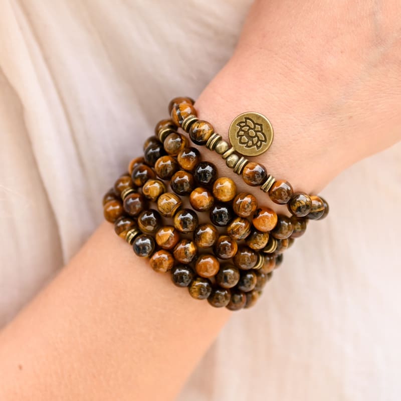 Bracelet Mala Oeil de tigre | Grossiste Pierre Naturelle