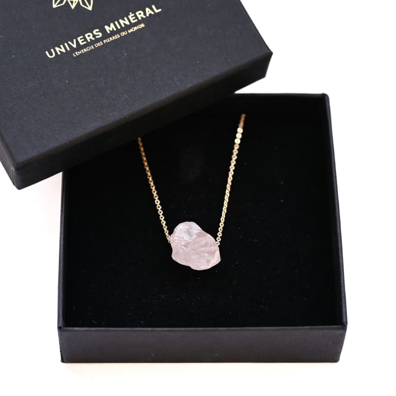 Collier Quartz Rose "Brut" | Grossiste Pierre Naturelle